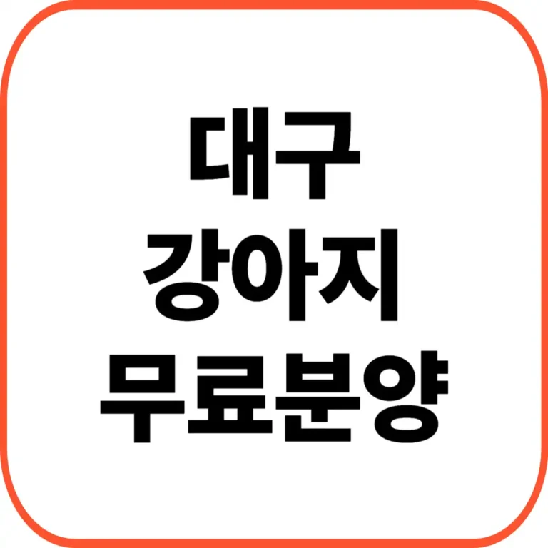 대구 강아지 무료분양