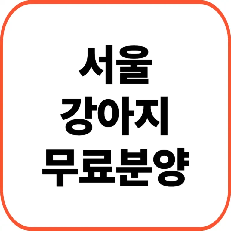 서울 강아지 무료분양