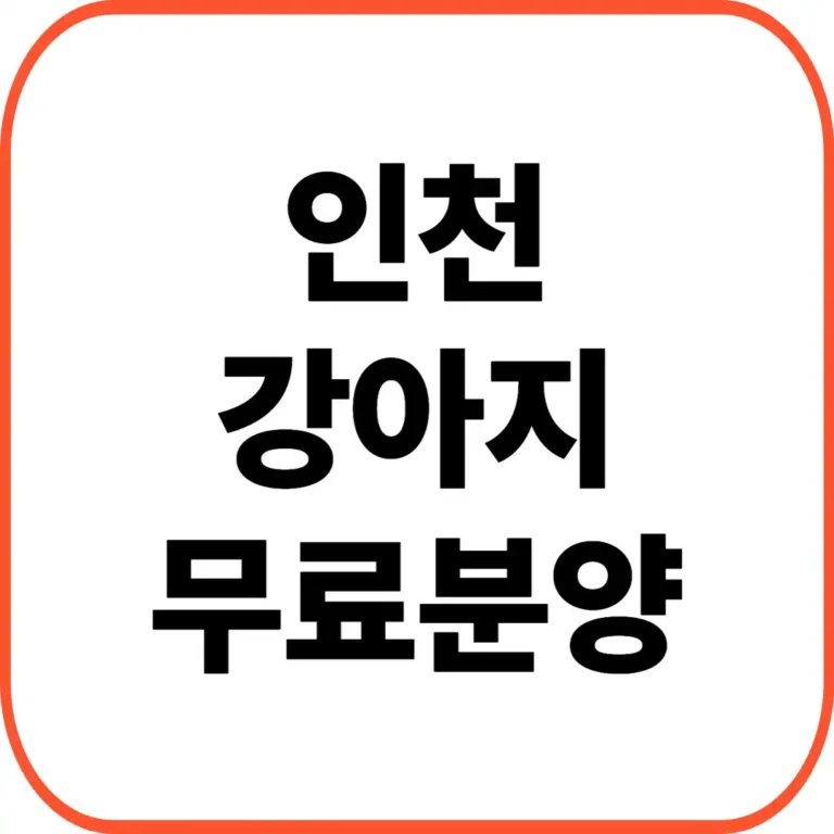 인천 강아지 무료분양