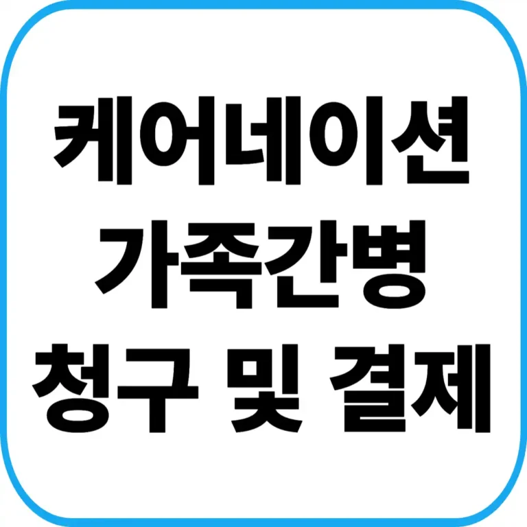 케어네이션 가족간병 청구