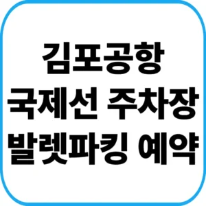 김포공항 국제선 주차장 발렛파킹