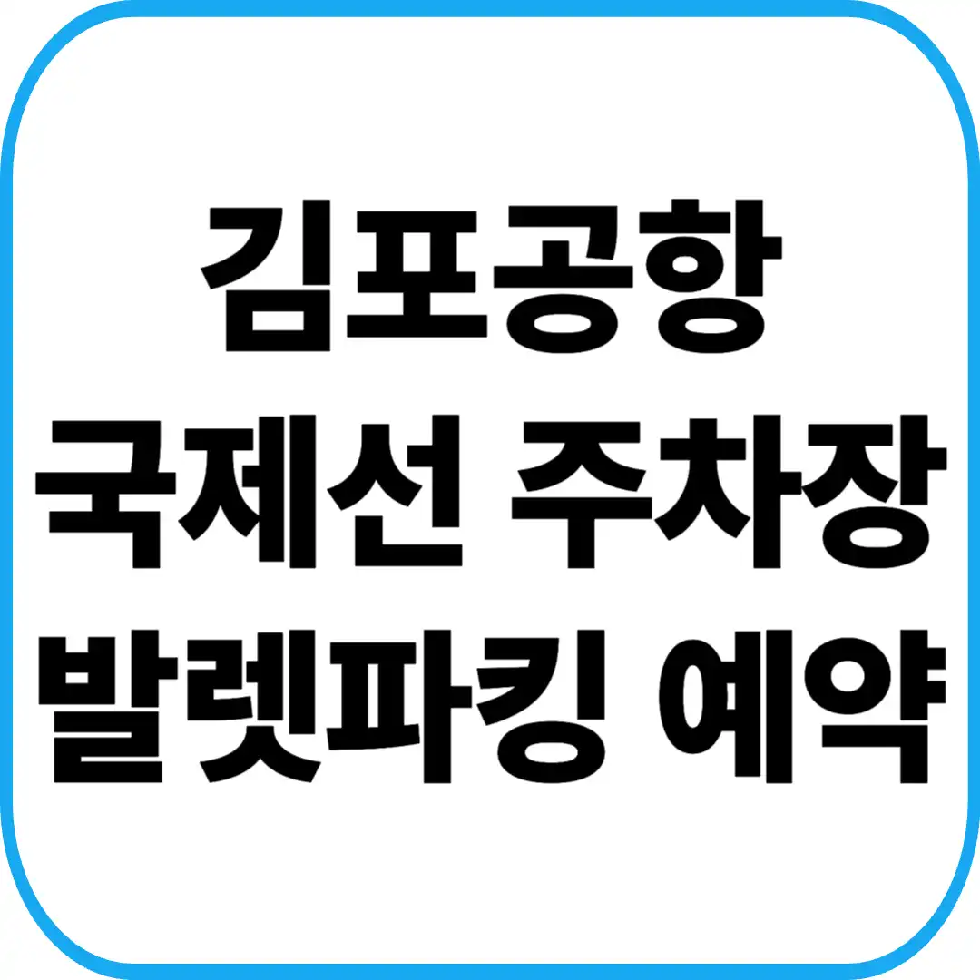 김포공항 국제선 주차장 발렛파킹