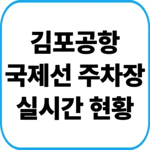 김포공항 국제선 주차장 실시간 현황