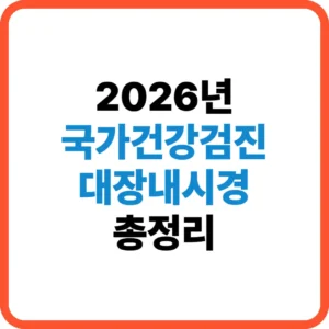 국가건강검진 대장내시경