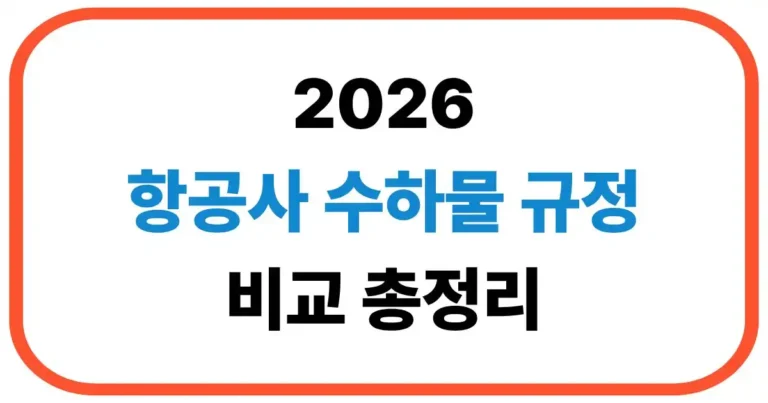 항공사 수하물 규정 비교