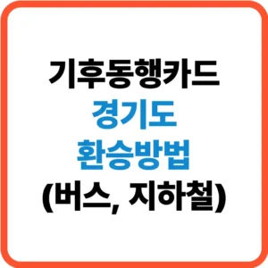 기후동행카드 경기도 환승방법