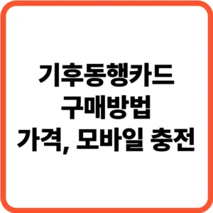 기후동행카드 구매방법
