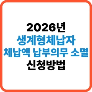생계형체납자 납부의무 소멸 신청