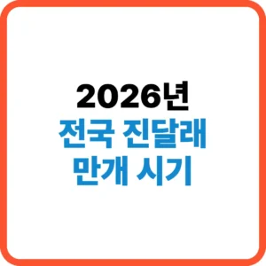전국 진달래 만개 시기