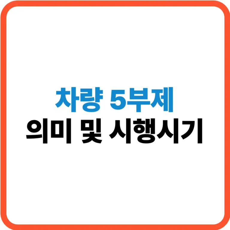 차량 5부제