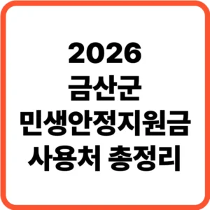 금산군 민생안정지원금 사용처