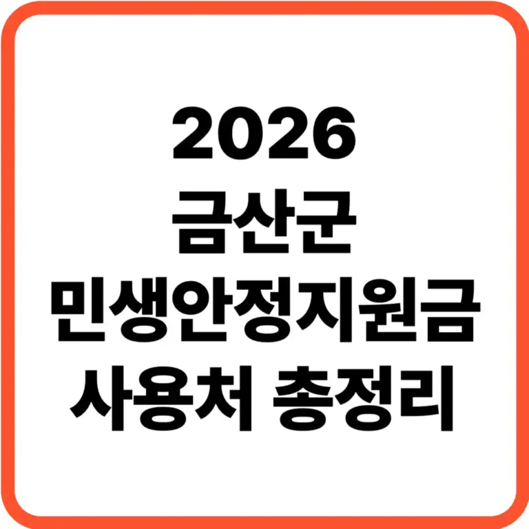 금산군 민생안정지원금 사용처