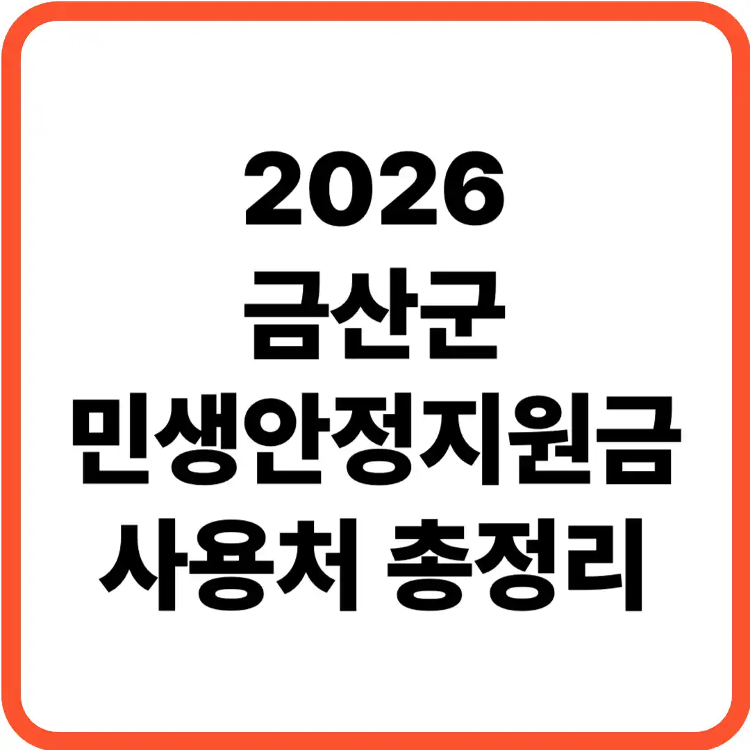금산군 민생안정지원금 사용처