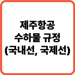 제주항공 수하물 규정