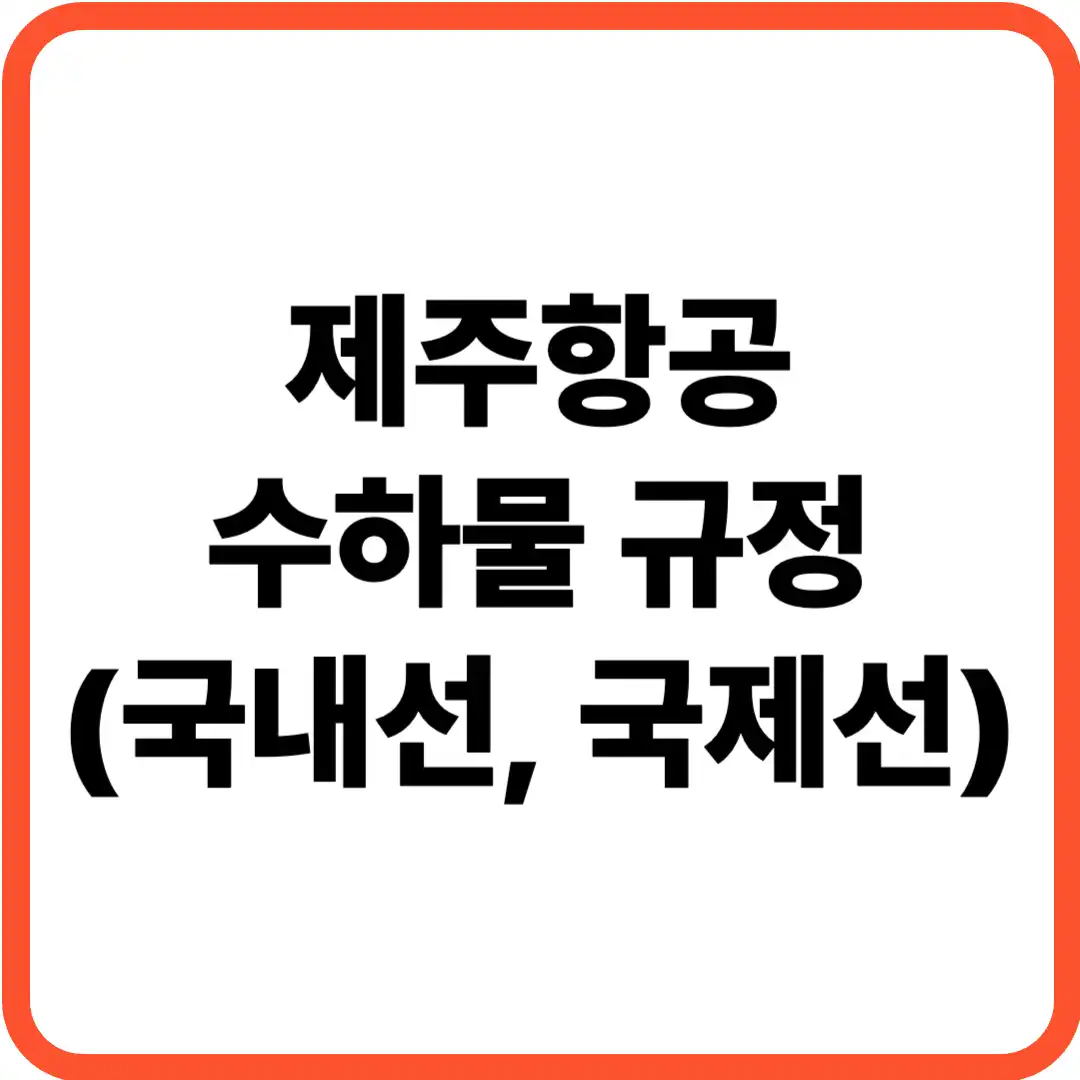 제주항공 수하물 규정