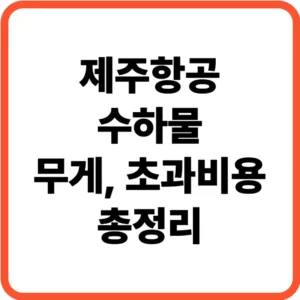 제주항공 수하물 무게 비용