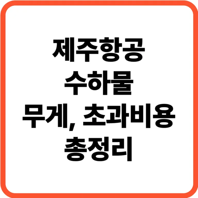 제주항공 수하물 무게 비용