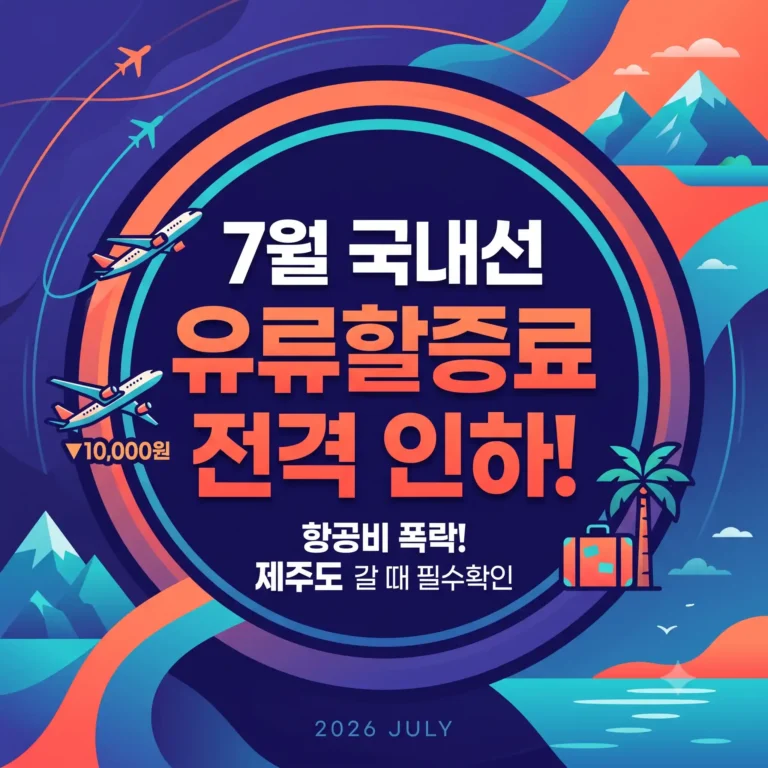 7월 국내선 유류할증료 인하
