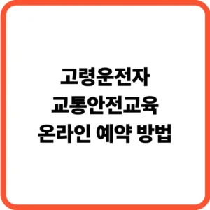 고령운전자 교통안전교육 예약