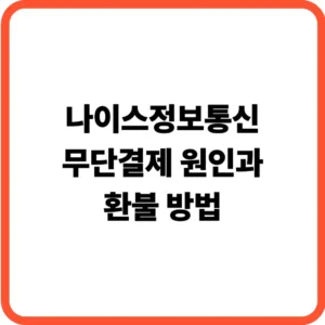 나이스정보통신 무단결제 환불방법
