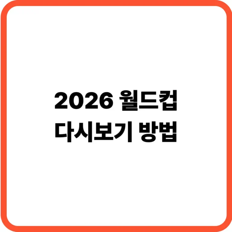 월드컵 다시보기 방법