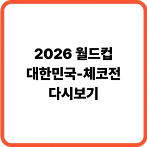 월드컵 체코전 다시보기