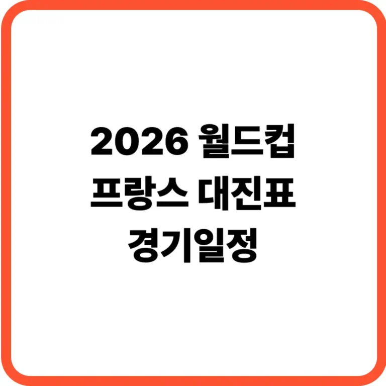 월드컵 프랑스 대진표 경기일정