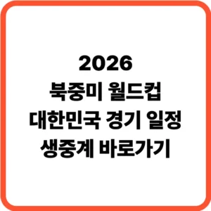 월드컵 한국 경기 생중계