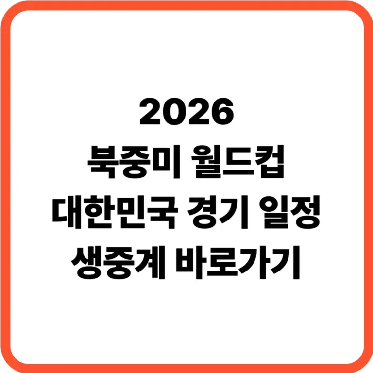 월드컵 한국 경기 생중계