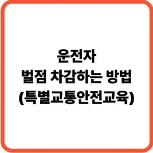특별교통안전교육 벌점 차감