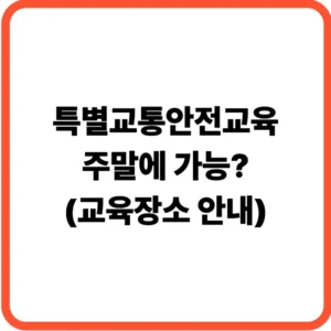 특별교통안전교육 주말 장소