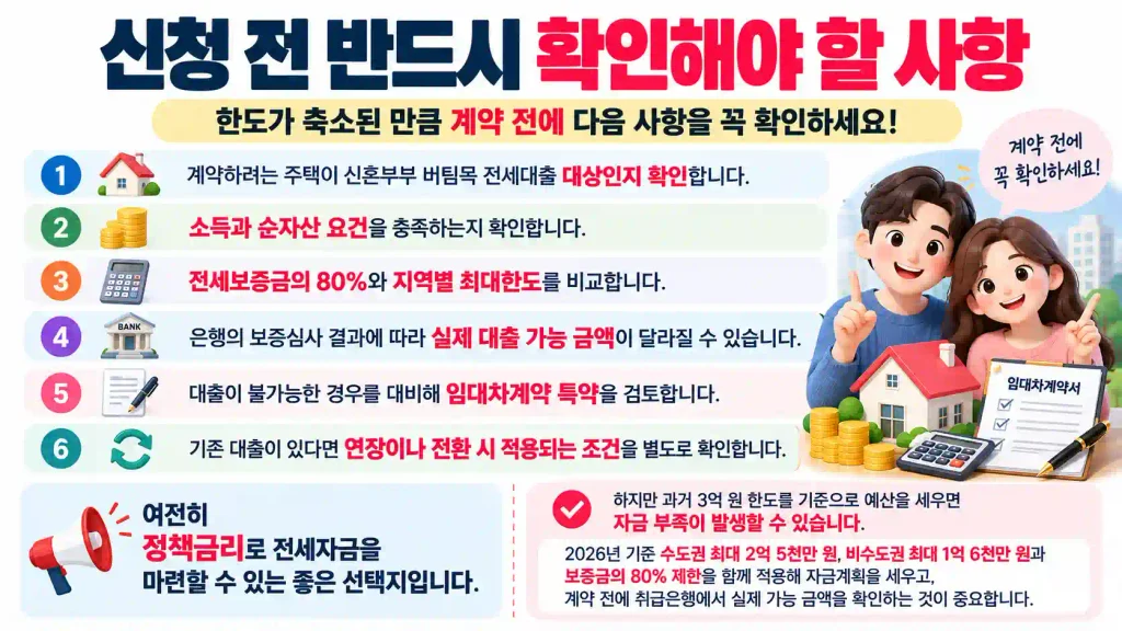 신혼부부 버팀목 전세대출 3억에서 2.5억 변경